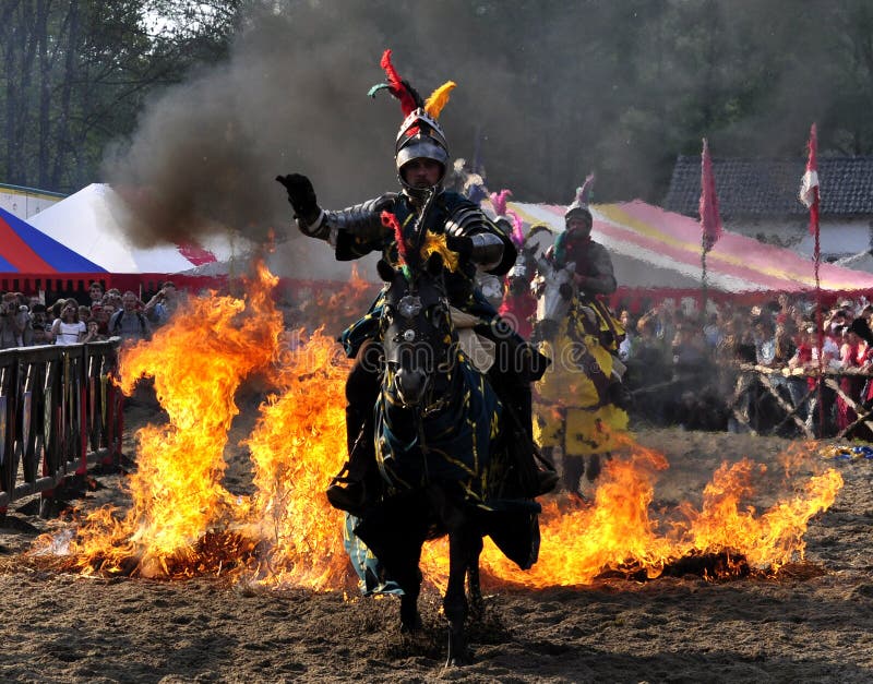 Medieval knight on horseback