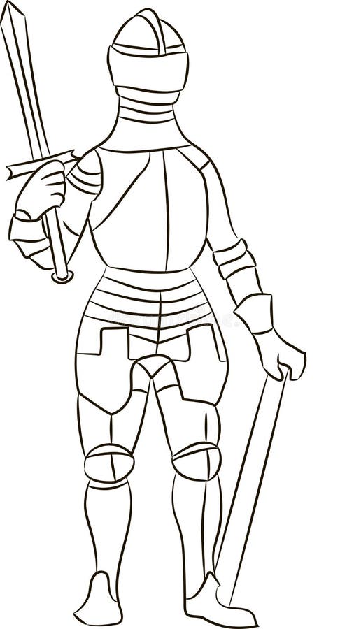 Medieval Knight in Iron Armor Stock Vector - Illustration of force ...