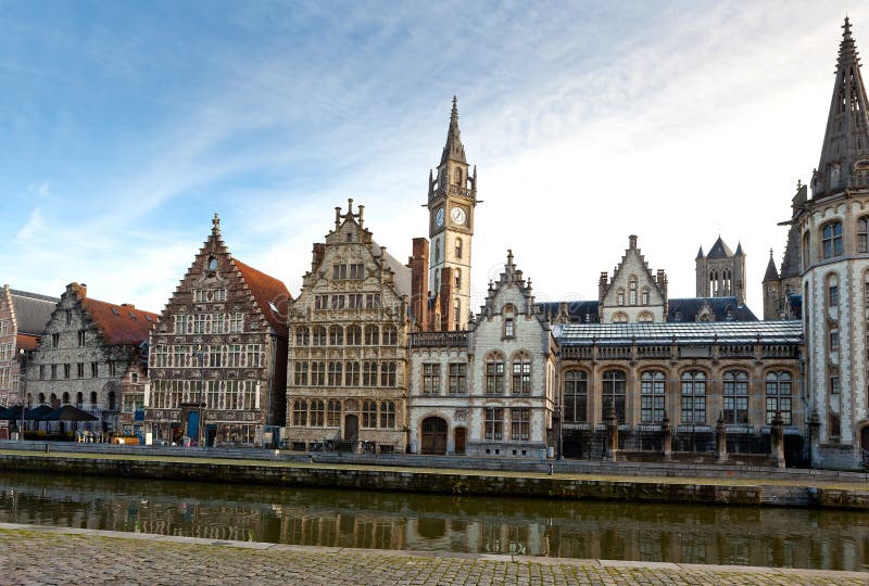 Medieval Merchant Houses Ghent, Belgium Stock Photo - Image of home ...
