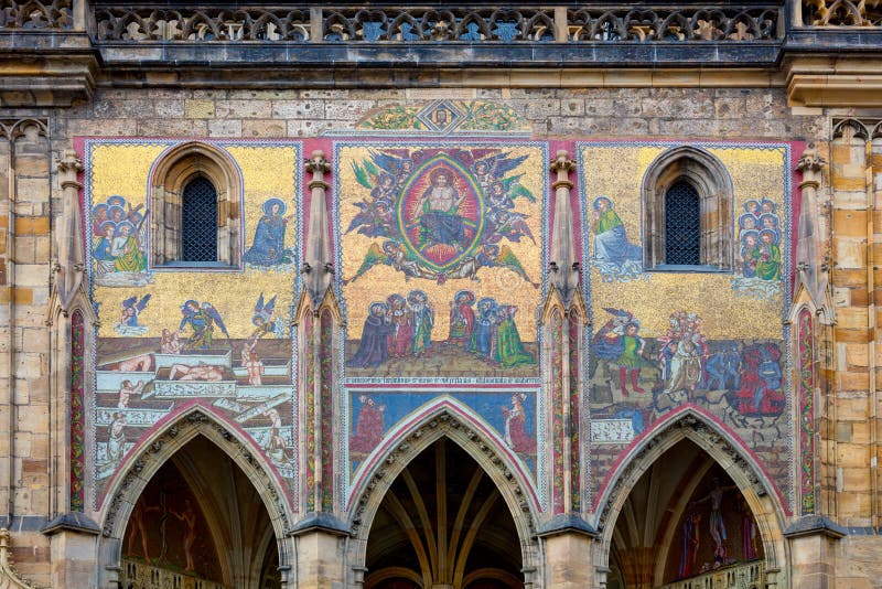 Medieval mosaic in Prague, Czech, European Landmark stock photos Medieval mosaic in Prague, Czech, European Landmark stock photos