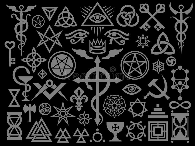 Medieval Occult Signs And Magic Stamps (Silver Black Edition) royalty free illustration Medieval Occult Signs And Magic Stamps (Silver Black Edition) royalty free illustration