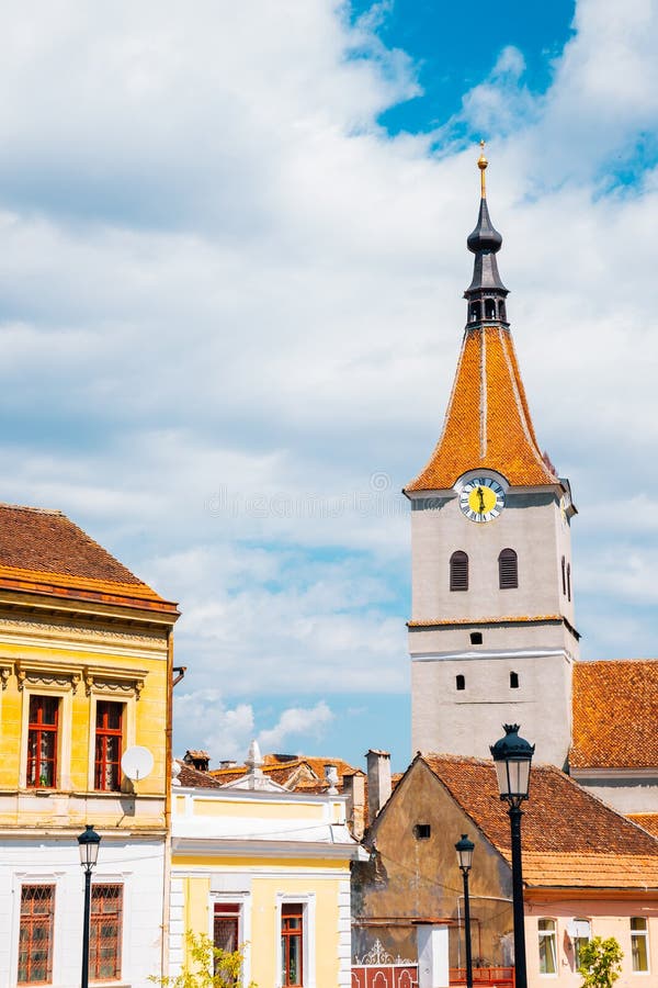 Medieval old town and church in Rasnov, Romania royalty free stock photography Medieval old town and church in Rasnov, Romania royalty free stock photography