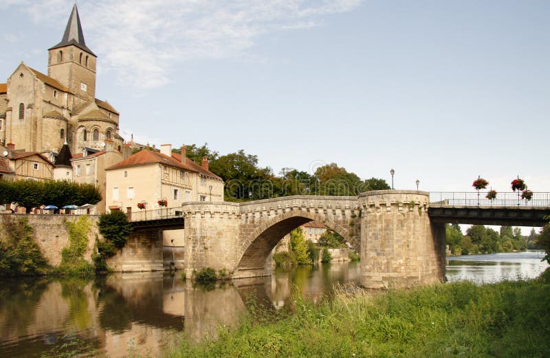 Medieval Riverside Village in France