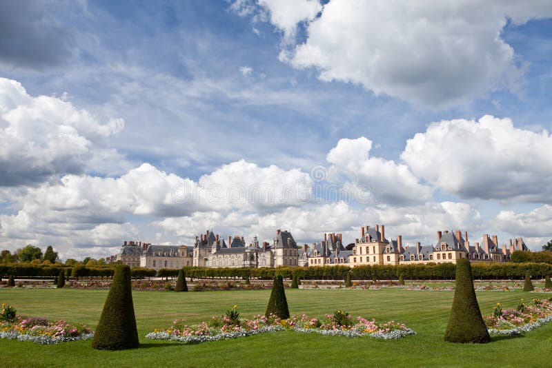 Medieval royal castle Fontainbleau near Paris