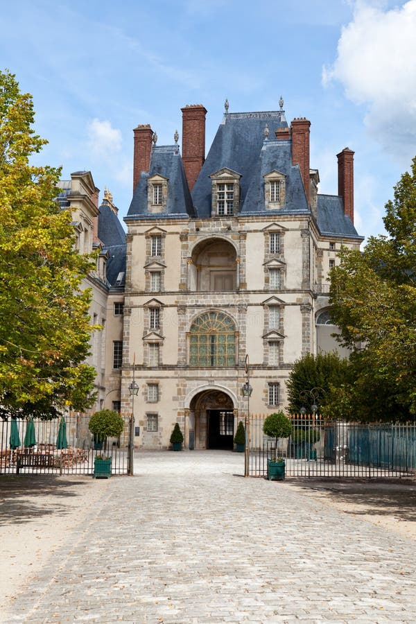 Medieval royal castle Fontainbleau near Paris