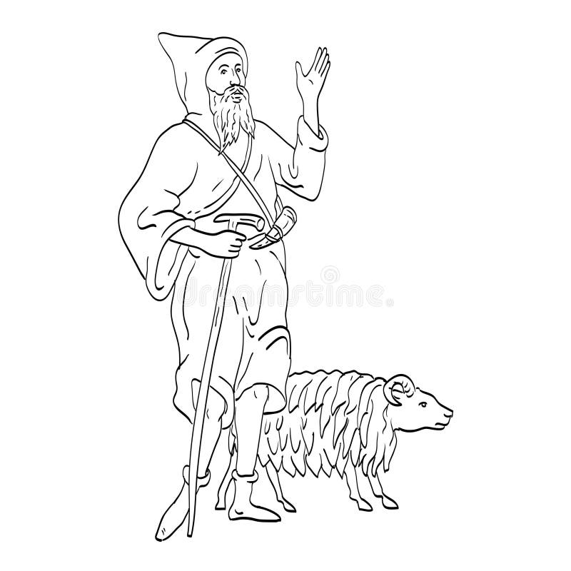 shepherd staff coloring page