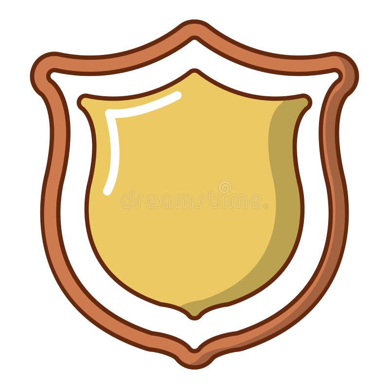 Medieval Shield Icon, Cartoon Style Stock Vector Illustration of flat