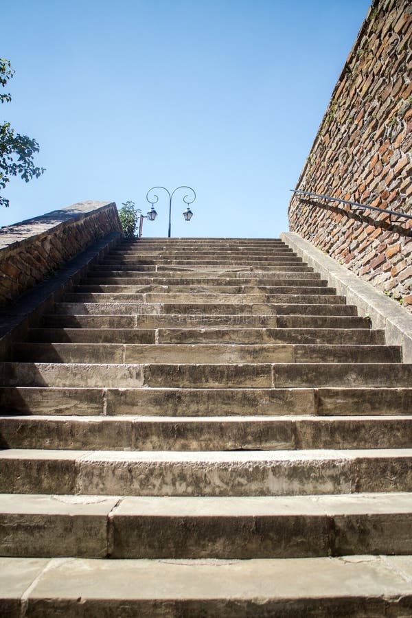Medieval stone stairs royalty free stock photos