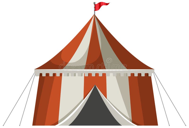 Medieval striped pavillon tent isolated