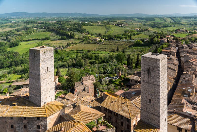 The Medieval Towers Of San Gimignano Famous Town In Tuscany Stock Image Image Of Siena Town