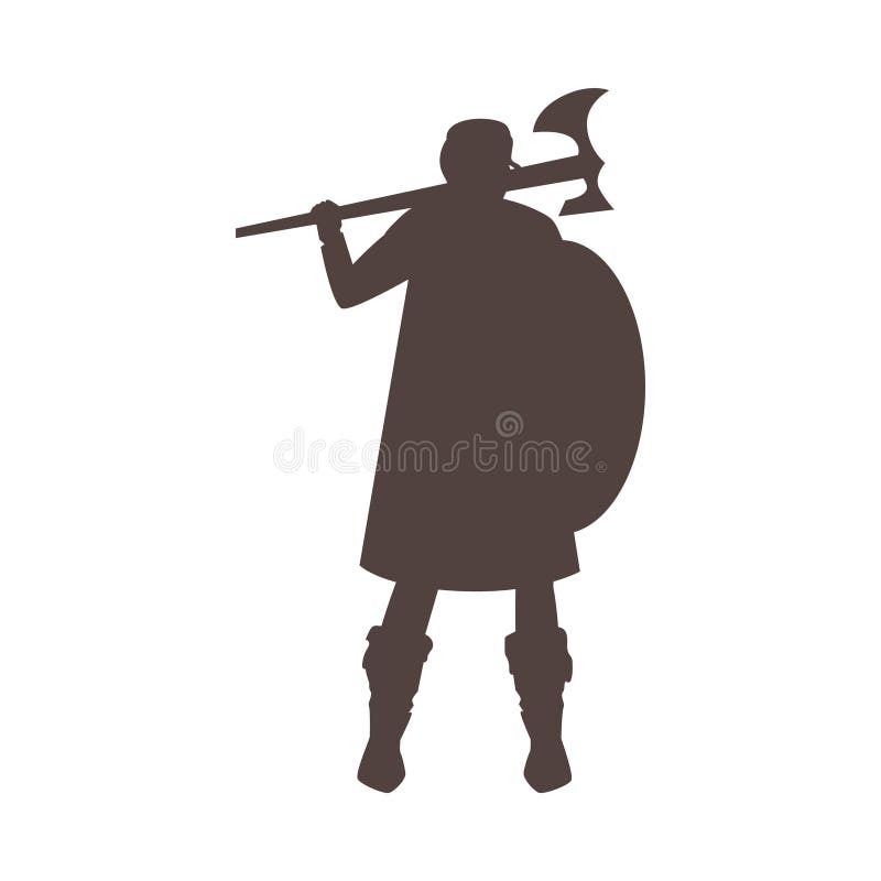 Medieval warrior woman with axe, knife and shield black silhouette. Armed blond girl Viking soldier vector outline illustration. Cartoon female ancient Scandinavian knight character isolated on white. Medieval warrior woman with axe, knife and shield black silhouette. Armed blond girl Viking soldier vector outline illustration. Cartoon female ancient Scandinavian knight character isolated on white