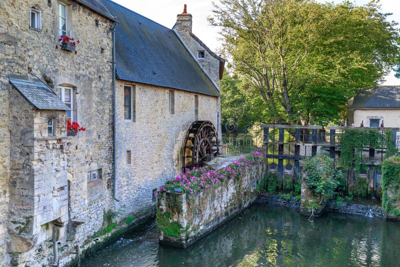 Medieval Water Mill, Bayeux, France Editorial Image - Image of medieval ...