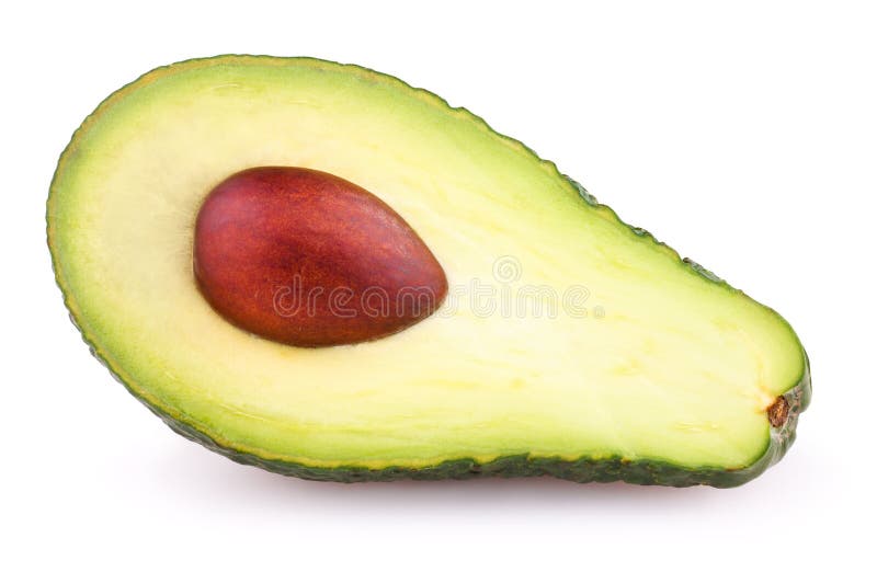 Medio aguacate aislado en blanco imagen de archivo libre de regalías Medio aguacate aislado en blanco imagen de archivo libre de regalías