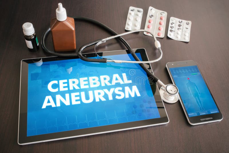 Medische concept het hersen van de aneurisma (hartwanorde) diagnose royalty-vrije stock afbeelding Medische concept het hersen van de aneurisma (hartwanorde) diagnose royalty-vrije stock afbeelding