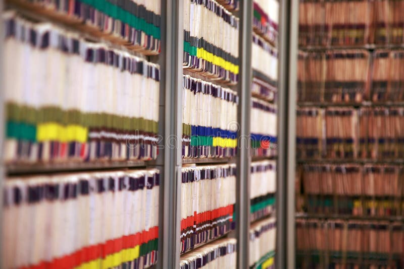 The medical records at a doctor's office - very narrow DOF. The medical records at a doctor's office - very narrow DOF