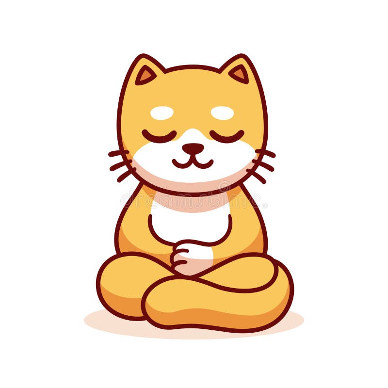 Desenho Dos Desenhos Animados Dos Gatos Zen. Gatos Engraçados Bonitos  Meditando Na Posição Do Lótus, Ilustração Tradicional Japonesa Desenhada À  Mão Do Vetor Do Estilo Da Tinta. Royalty Free SVG, Cliparts, Vetores