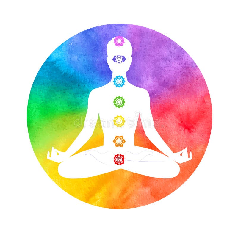 Meditación, aureola y chakras libre illustration Meditación, aureola y chakras libre illustration