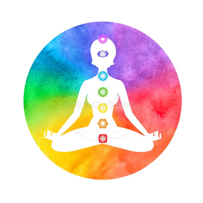 Meditation, aura and chakras stock illustration Meditation, aura and chakras stock illustration