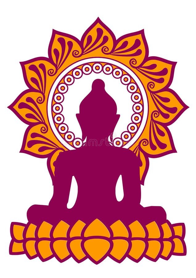 Meditation Buddha Lotus Flower Stock Vector Illustration of
