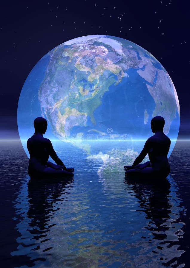 Meditation for earth stock illustration Illustration of 