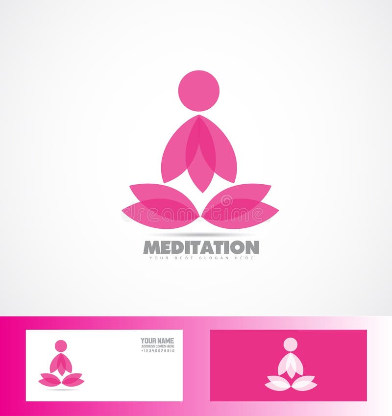 Meditation Lotus Flower Logo Yoga Icon Stock Vector Image 56614590