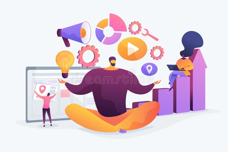 Self Management Concept Vector Illustration Stock Vector - Illustration