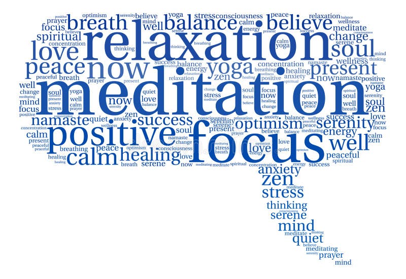Meditation Word Cloud stock vector. Illustration of peaceful 99532112