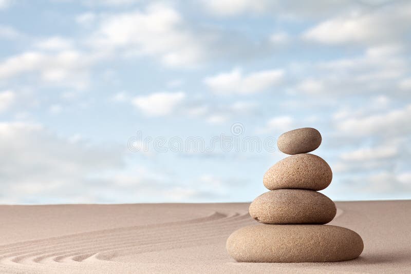 Meditation Zen Sand And Stone Garden Stock Image Image of copy