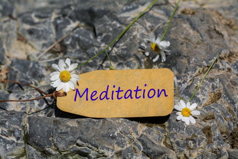 Meditationetikett arkivbild Meditationetikett arkivbild