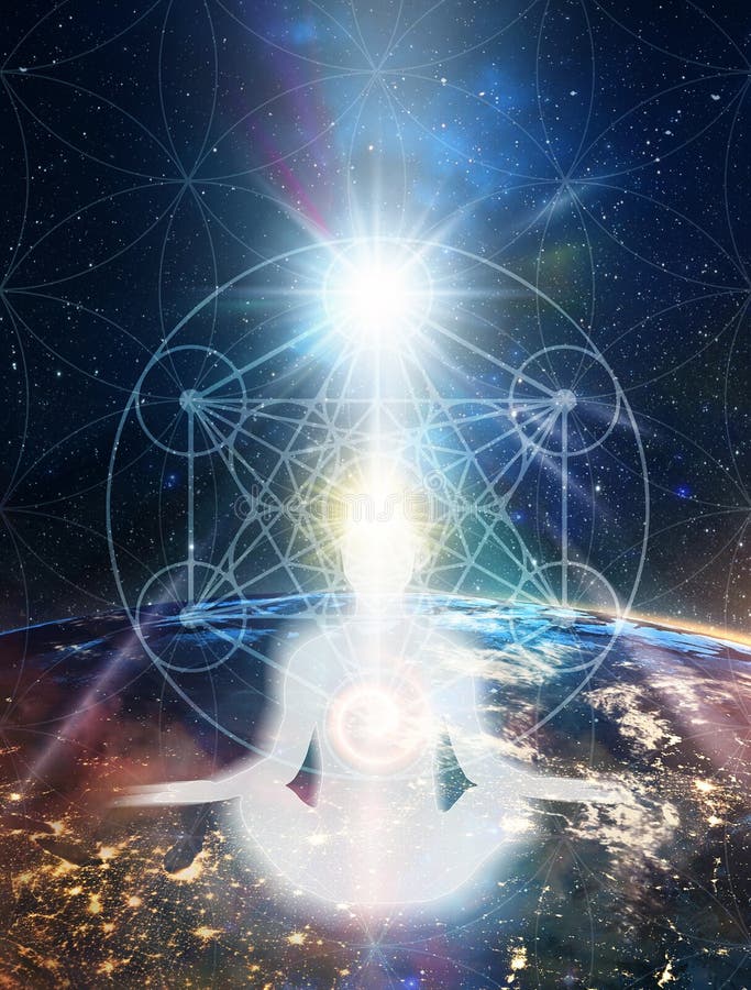 Meditazione dell'universo umano spirituale guarigione del corpo umano energia proiezione astrale