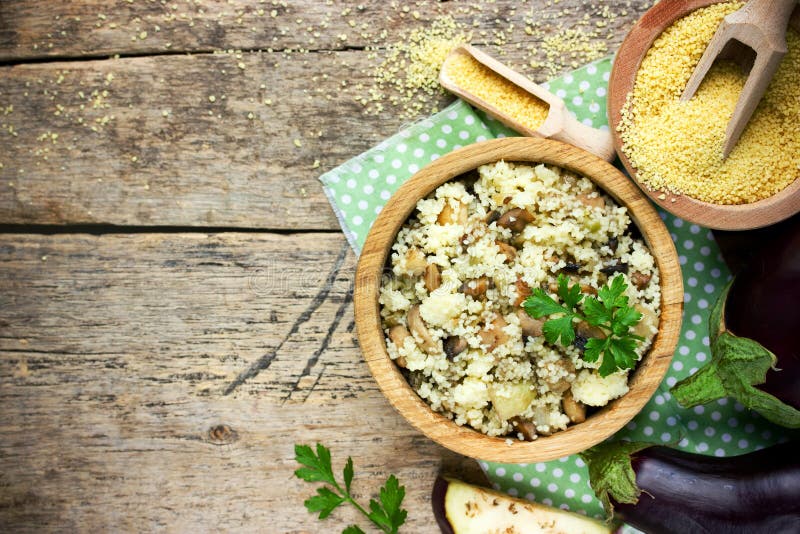 Mediterranean Couscous with Eggplant Stock Photo Image of mediterranean, dish 89640606