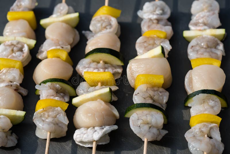 Seafood for grilling stock photo. Image of grilled, flame 222144722