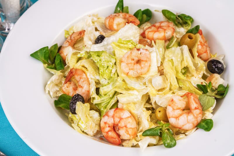 Mediterranean salad. Mediterranean cuisine, European dish. royalty free stock images
