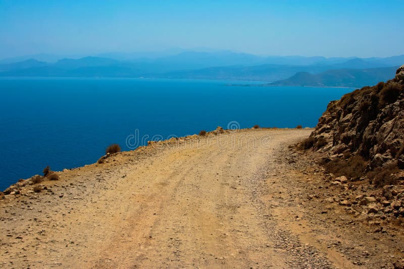 Dangerous turn on road to Gramvousa at Crete