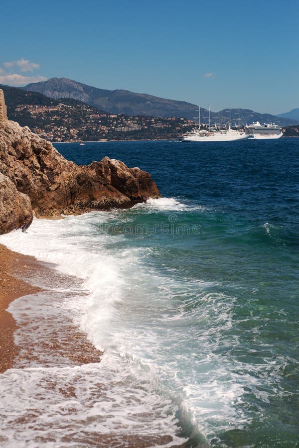 Mediterranean sea at Monaco. royalty free stock photography