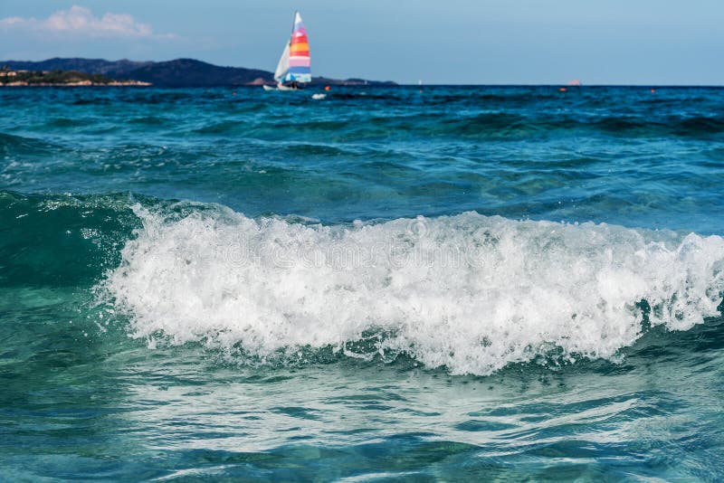 Mediterranean sea wave. stock photography