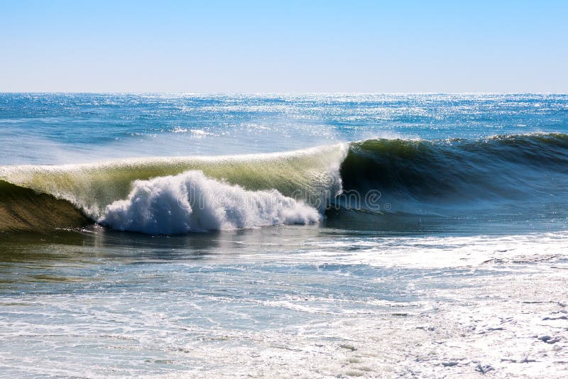 Mediterranean wave during storm stock photo