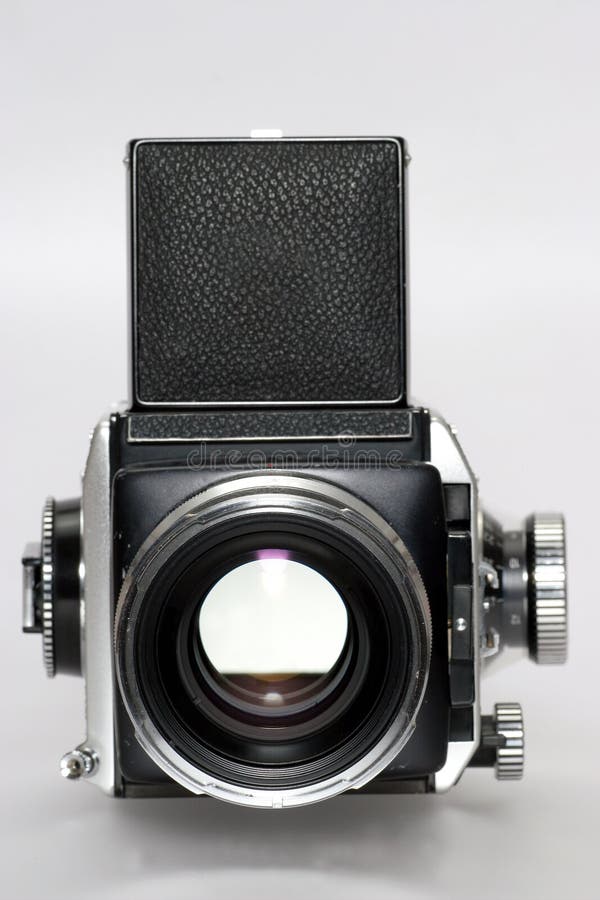 Medium format camera with lens frontview