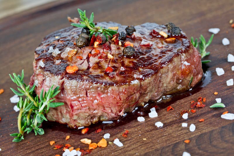 Grilled Rump Steak With Rosemary On A Plate Stock Image Image of rump