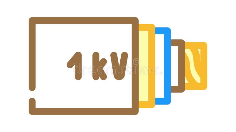 Medium voltage cables color icon animation vector illustration