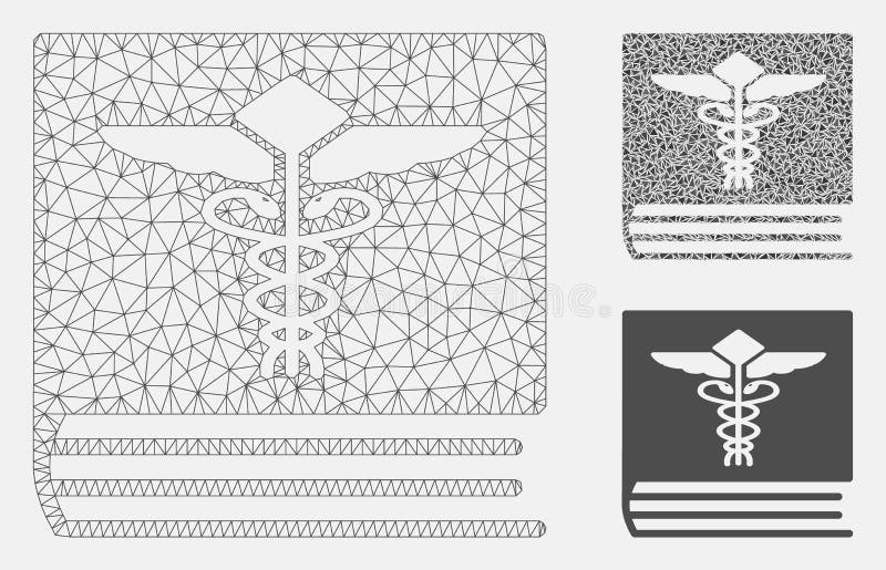 Medizinischer Buch-Vektor Mesh Carcass Model und Dreieck-Mosaik-Ikone vektor abbildung Medizinischer Buch-Vektor Mesh Carcass Model und Dreieck-Mosaik-Ikone vektor abbildung