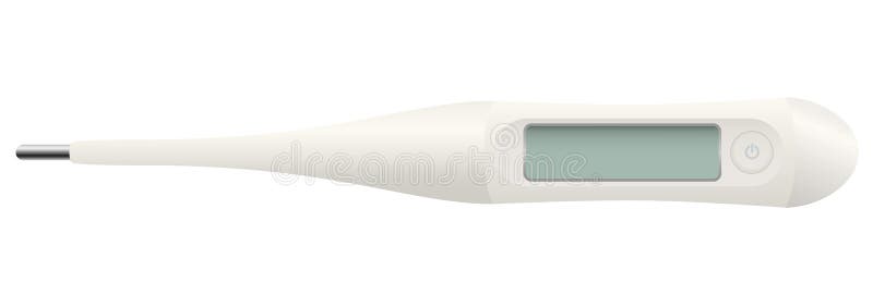 Ordinary medical thermometer with blank digital display to be labeled. Isolated vector illustration on white background. Ordinary medical thermometer with blank digital display to be labeled. Isolated vector illustration on white background.