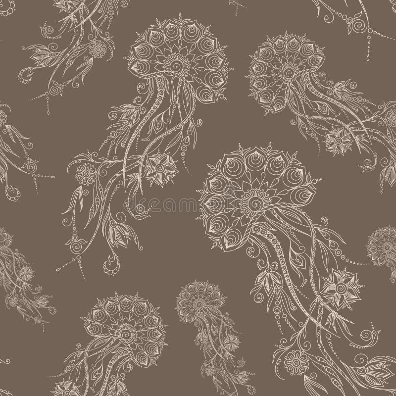 Meduse disegnate a mano Illustrazione di vettore Henna Mehendi Tattoo royalty illustrazione gratis Meduse disegnate a mano Illustrazione di vettore Henna Mehendi Tattoo royalty illustrazione gratis