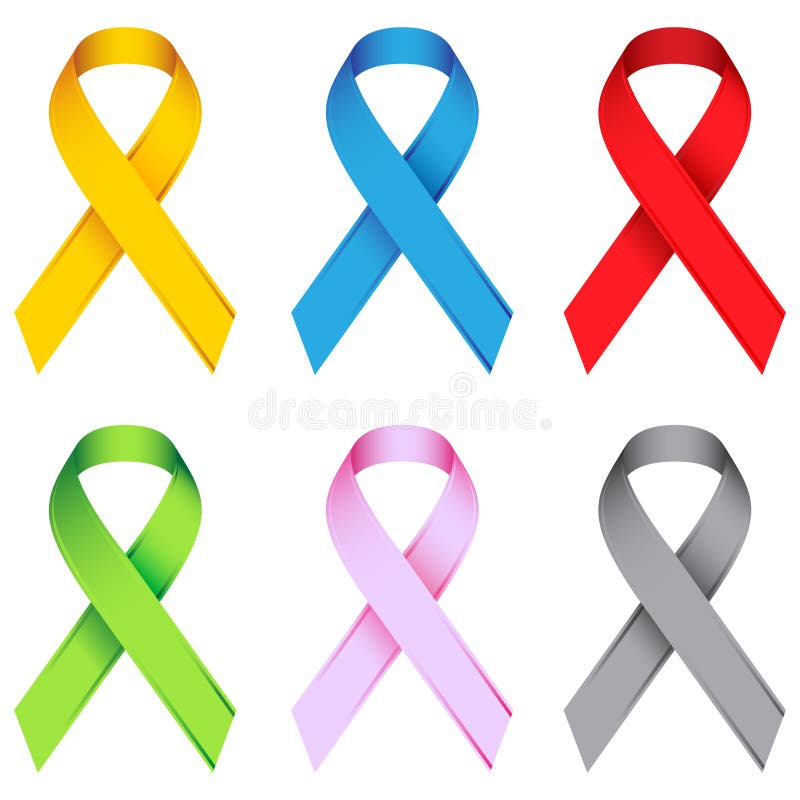 Awareness Ribbons isolated on white. Awareness Ribbons isolated on white