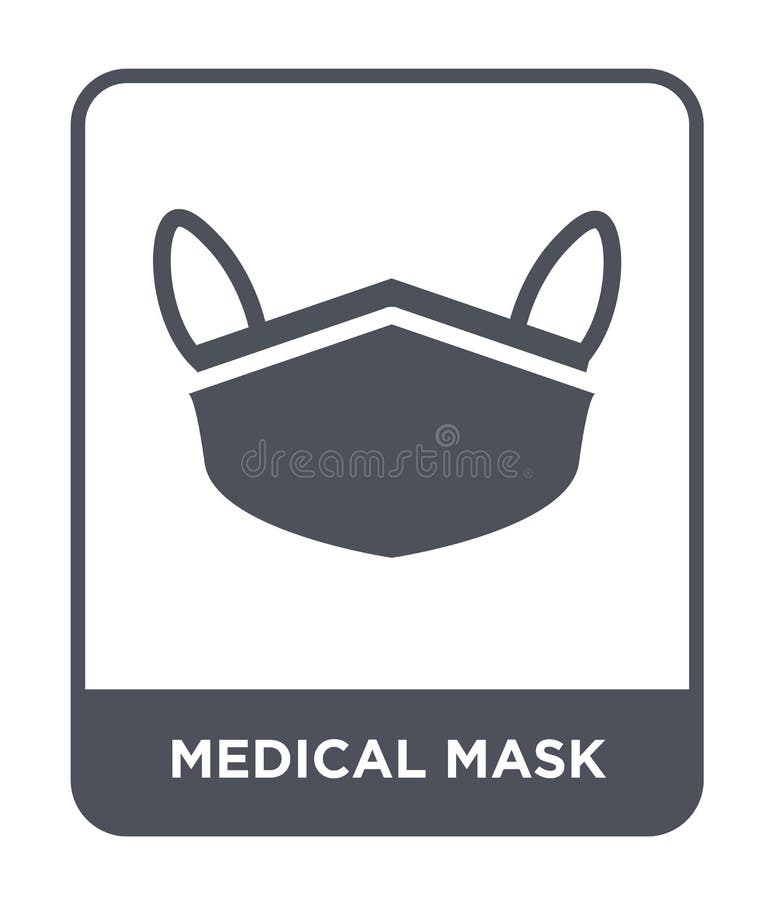 Medyczna maskowa ikona w modnym projekta stylu medyczna maskowa ikona odizolowywająca na białym tle medyczna maskowa wektorowa ik ilustracji