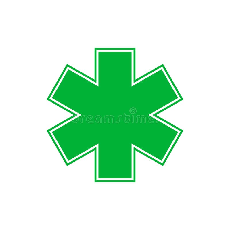 Medyczny symbol nag?ego wypadku lub zieleni gwiazda ?ycie wektoru ilustracja ilustracji Medyczny symbol nag?ego wypadku lub zieleni gwiazda ?ycie wektoru ilustracja ilustracji
