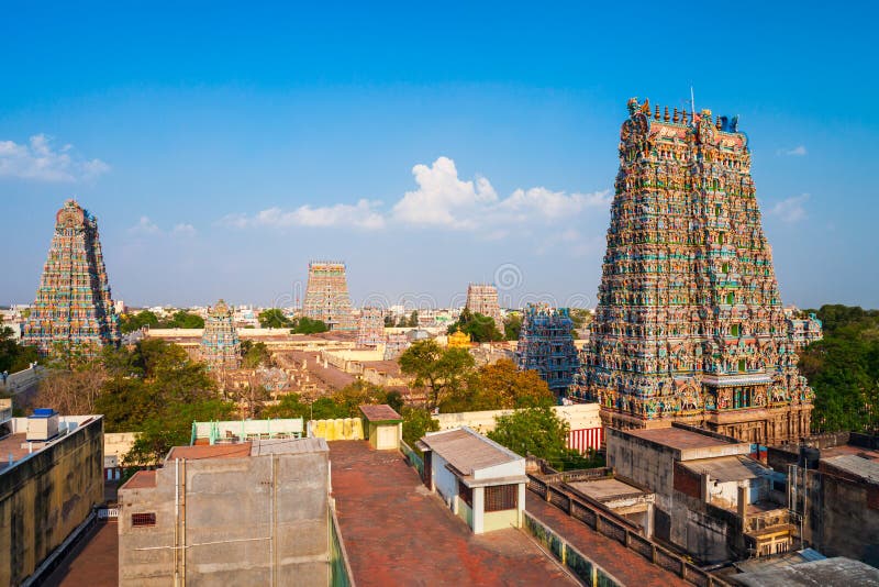 Meenakshi Amman Temple is a historic hindu temple located in Madurai city in Tamil Nadu in India. Meenakshi Amman Temple is a historic hindu temple located in Madurai city in Tamil Nadu in India