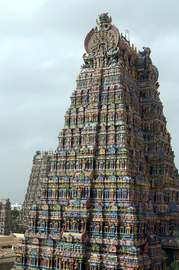 Meenakshi Tempel Madurai Indien Stockfoto Bild von religion, denkmal