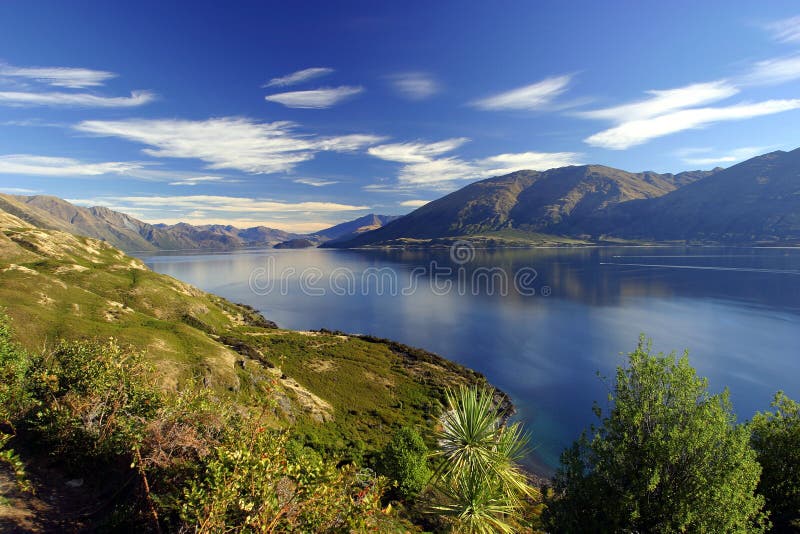 Meer Wanaka, Nieuw Zeeland stock afbeeldingen Meer Wanaka, Nieuw Zeeland stock afbeeldingen