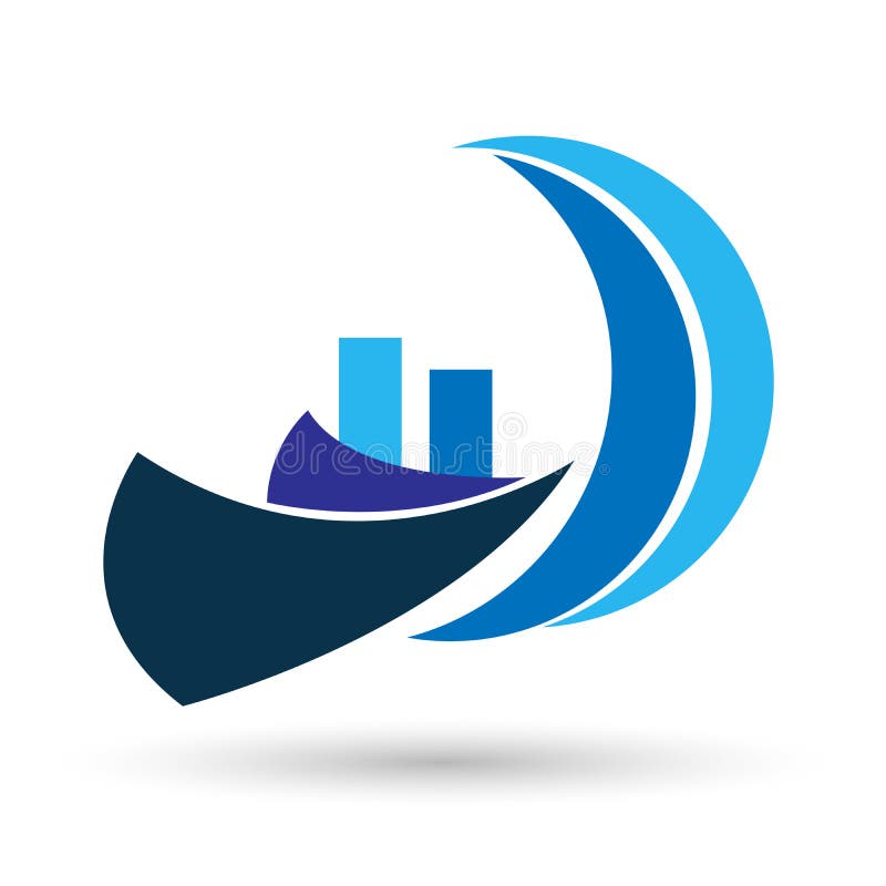 Meereswelle Globus Wasserwelle Menschen Schiff Boot Segelwelle Globus Illustrationen Symbol vektor abbildung